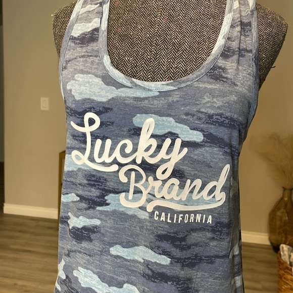 Lucky Brand Camo Printed Logo Tank Size Medium - Picture 3 of 5